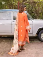 Unstitched 3Pc Embroidered Luxury Lawn Dress GullJee Sophie 111 - Image 7