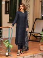 Unstitched 3Pc Embroidered Luxury Lawn Dress GullJee Sophie 110