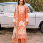Unstitched 3Pc Embroidered Luxury Lawn Dress GullJee Sophie 111